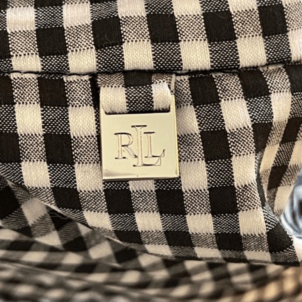 Lauren Ralph Lauren LRL‎ Plaid Slim Fit Stretch Cropped Pants Black White 22W - Picture 11 of 11